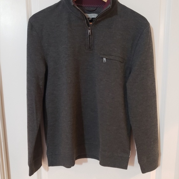 Ted Baker Grey 1/4 zip sweater - Picture 1 of 2